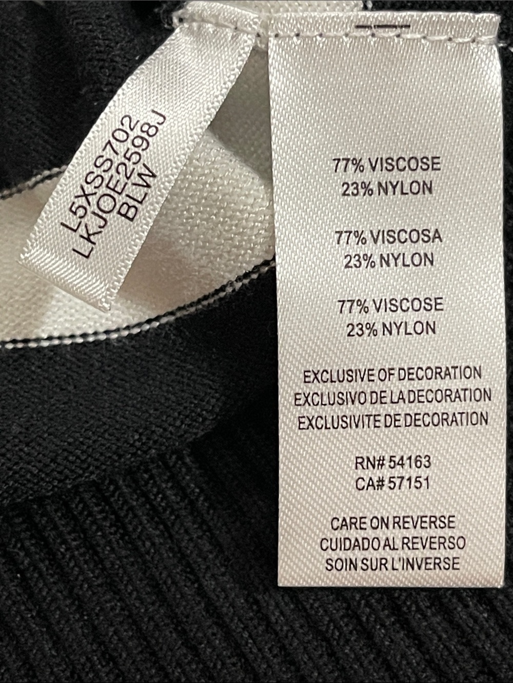 KARL LAGERFELD B/W Striped Sweater Sz. L - Picture 15 of 16